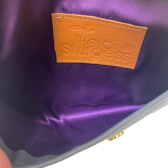 Heidi Sturgess Clutch Bag Gray Leather - Picture 3 of 11